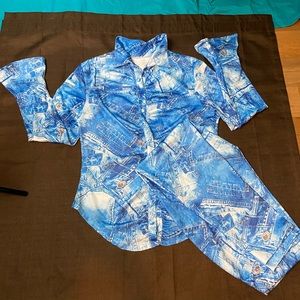 Denim like Pattern Set